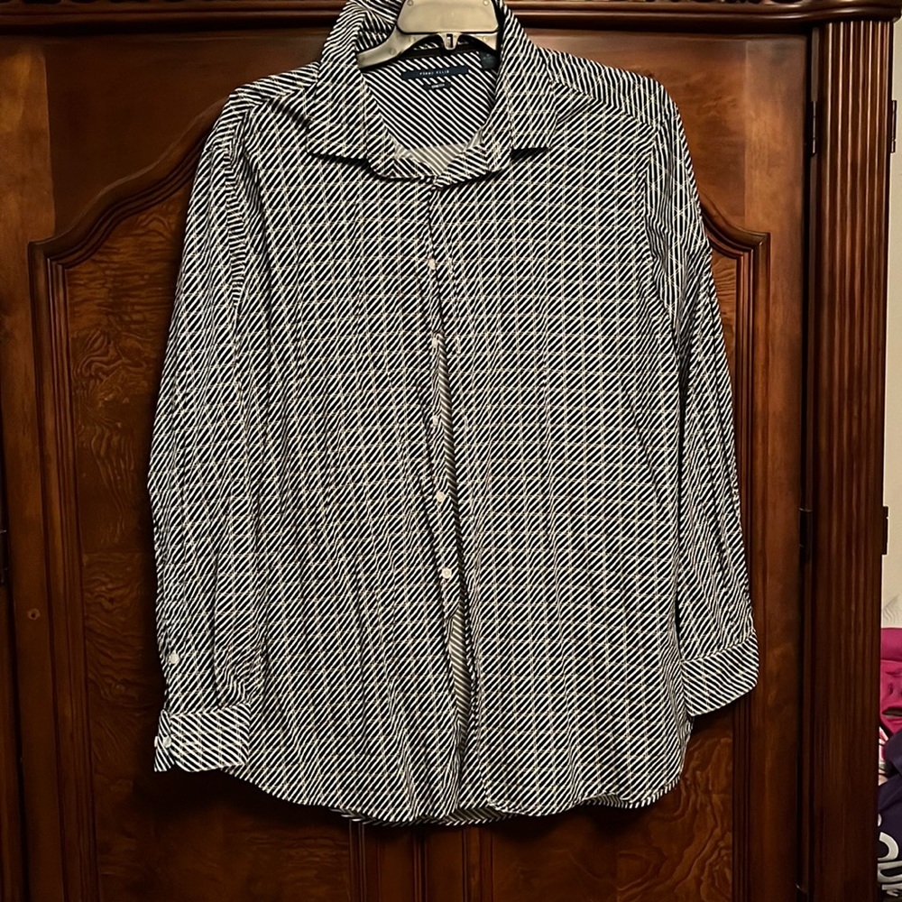 Perry Ellis Black & White Shirt 2X
